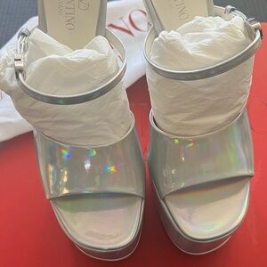 Valentino Women's Holographic Platform Heels